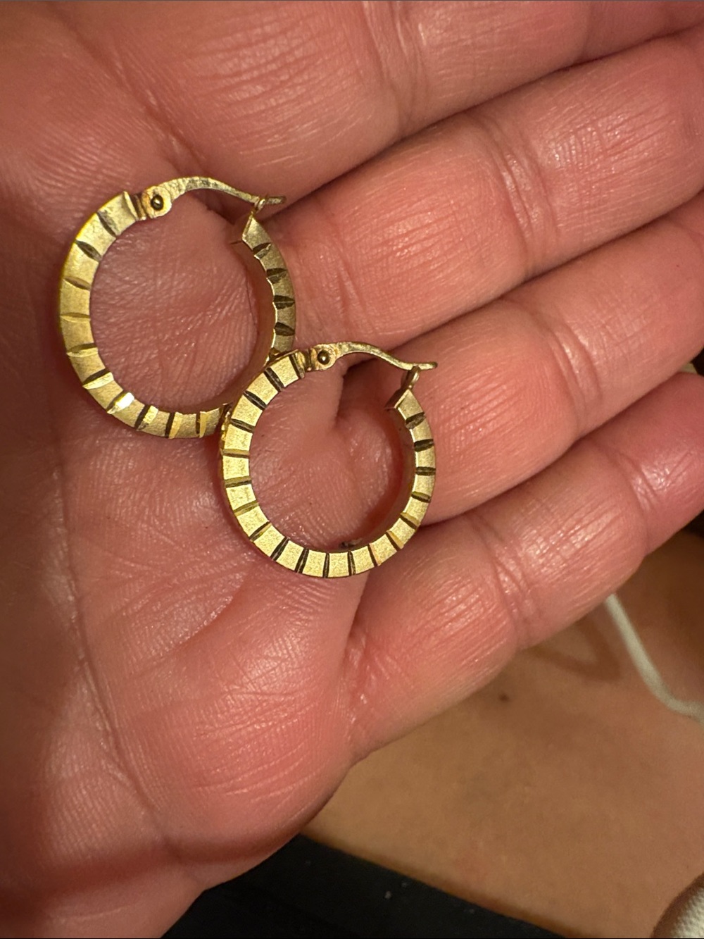 14KT Gold Hoops - Picture 2 of 7
